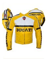 Ducati Motorrad Lederjacke gelbe Farbe