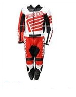 Honda Motorrad Lederkombi in schwarz rot weiß Farbe