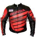 Schwarz Farbe Honda Motorrad Lederjacke mit roten Streifen