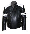 Mens Black &  white soft leather jacket