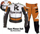 Kawasaki Orange Racing Leather Suit