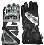 Grey Motorcycle Leather Gloves