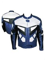 motorcycle racing leather jacket in black white bl