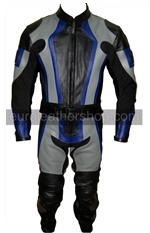 one 1 piece motorcycle leather suit black grey colour