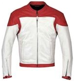 Motocycle Leather Jacket Red Color